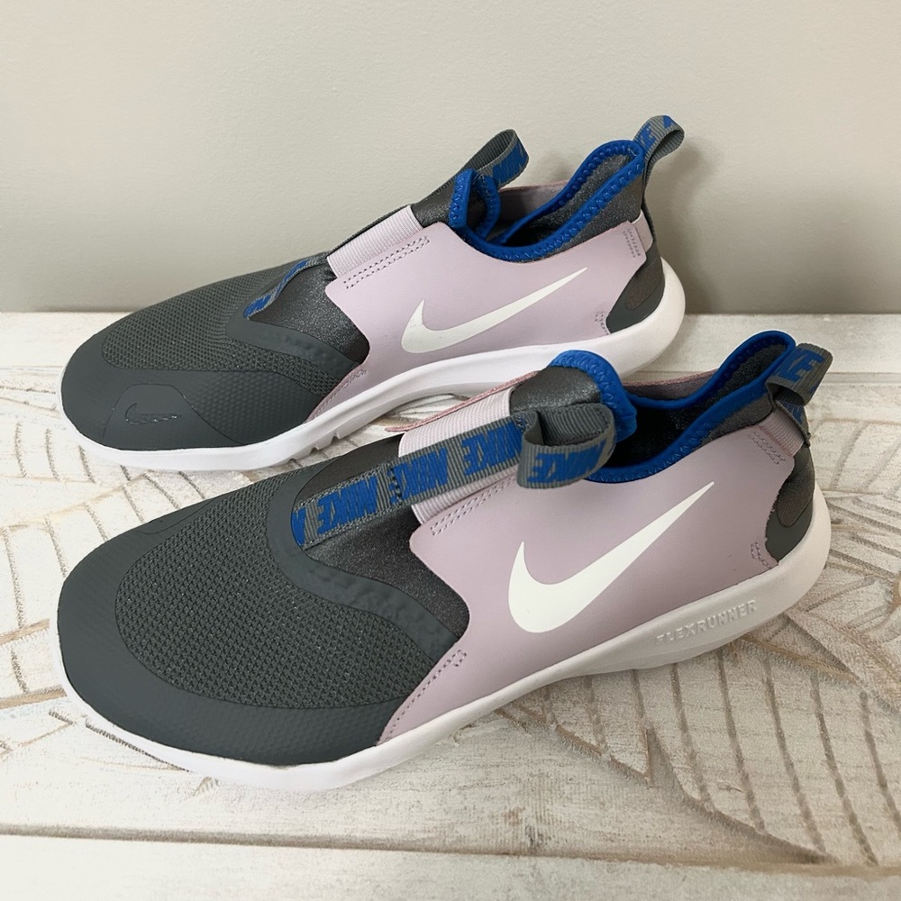 Nike Kids Flex Runner Shoes - Gray and Pink